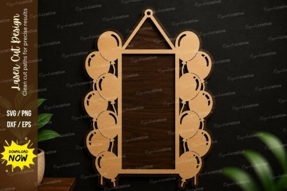 Balloon Hanging Frame SVG Laser Cut Wall