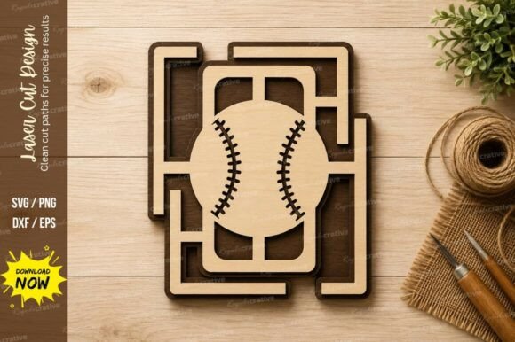 Baseball Geometric Frame SVG