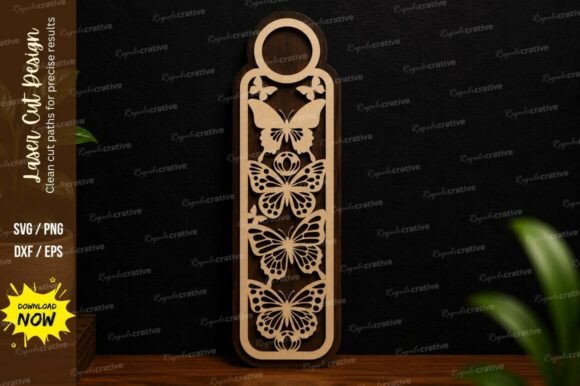 Butterfly Ornament Bookmark SVG Laser