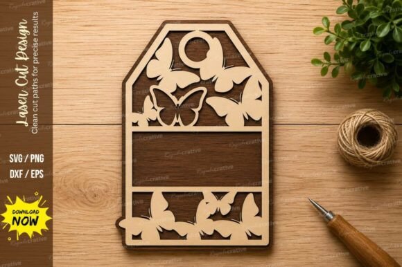 Butterfly Tag Frame Laser Cut SVG Design: Precision and Creativity for Modern Makers