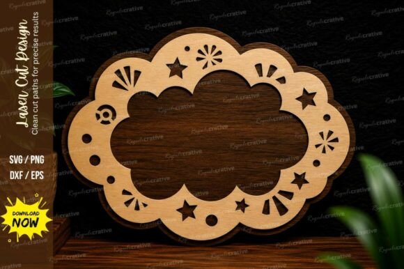 Cloud Shape Frame Laser Cut SVG Design: A Versatile Tool for Creators