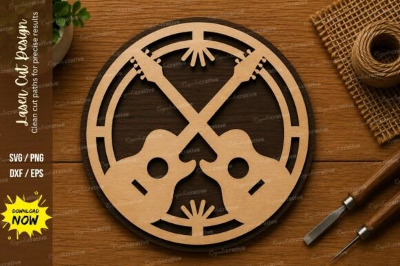 Crossed Guitar SVG Music Instrument: A Guide to Precision Laser Cutting and Design