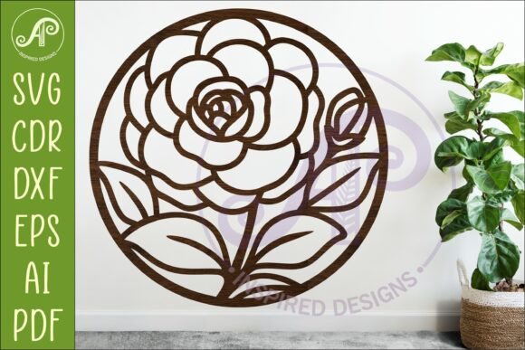 Elevating Interior Design and Craft Workflows with the Camellia Flower Wall Art SVG Sign