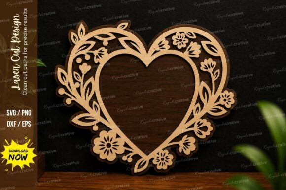 Elevating Precision Craft: The Strategic Value of the Floral Heart Wreath SVG Laser Cut Wall Design