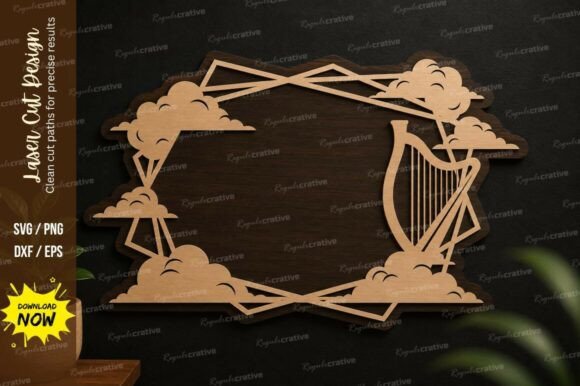 Elevating Precision Craft: The Strategic Value of the Harp Cloud Frame Laser Cut SVG Design
