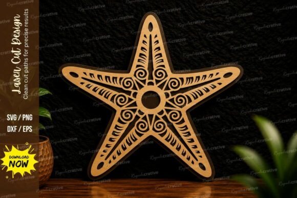 Elevating Precision Craftsmanship with the Starfish Ornament Laser Cut SVG Design