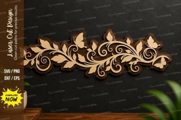 Enhance Your Projects with a Butterfly Vine Border Laser Cut Svg File