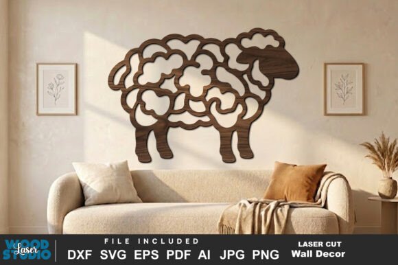 Farm Sheep Wall Art Laser Cut SVG
