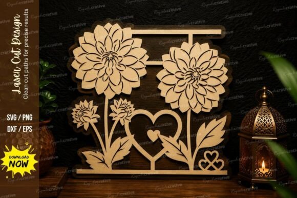 Floral Heart Garden SVG Design