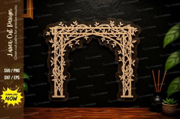 Floral Vine Archway SVG for Laser Cutting