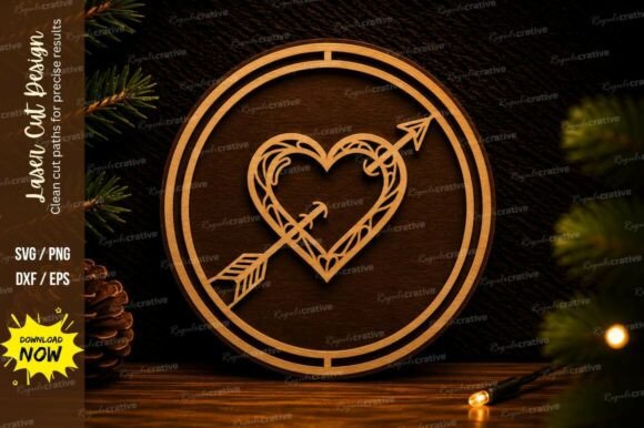 Heart Arrow Wall Art Laser Cut SVG: Elevating Modern DIY with Precision Design