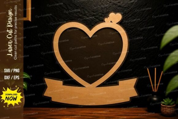 Heart Name Frame Laser Cut SVG Design