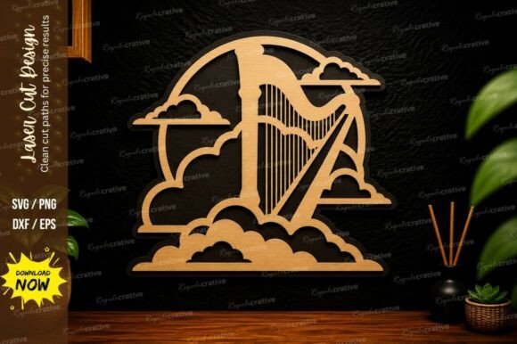 Integrating Cloud Harp Laser Cut SVG Design into Your Creative Workflow