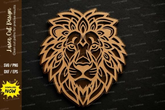 Majestic Lion Face SVG Laser Cut Svg: Elevating DIY Projects with Precision Design