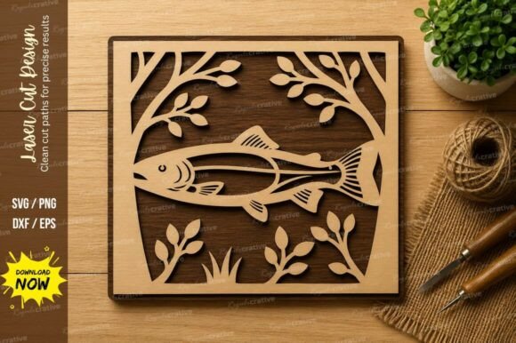 Nature Fish Scene Laser Cut SVG Design: A Comprehensive Guide for Creators