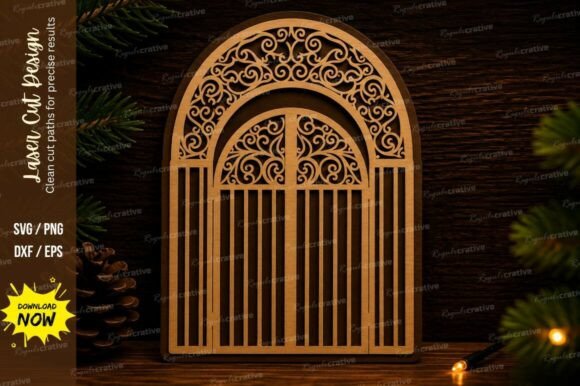 Ornate Gate Frame Laser Cut SVG