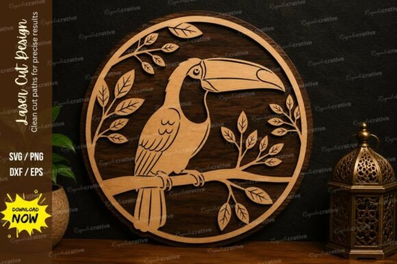 Toucan Bird SVG Tropical Laser Cut Wall: Elevating Modern DIY Decor